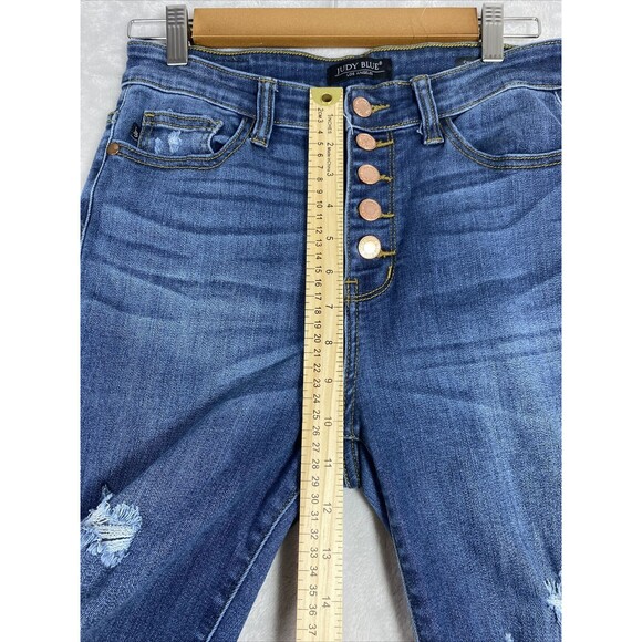 Just Blue Skinny Fit Distressed Raw Hem Style JB82246DK Size 7/28 - Picture 9 of 14